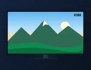 4K TV showing a sharp, colourful mountain landscape with a 4K UHD badge